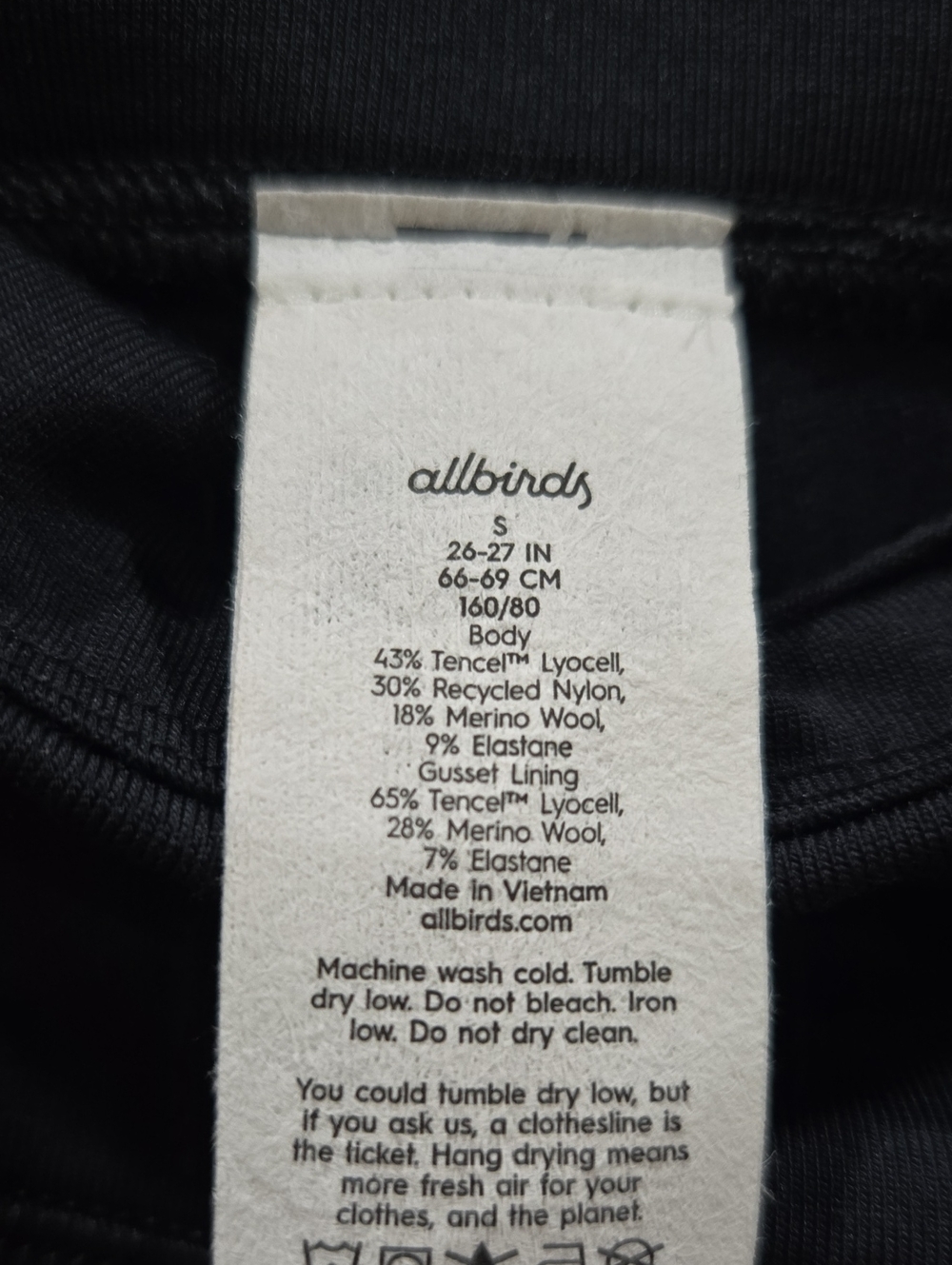 Allbirds Natural Leggings Black Size Small NWT Activewear Running Stretch - Picture 9 of 10